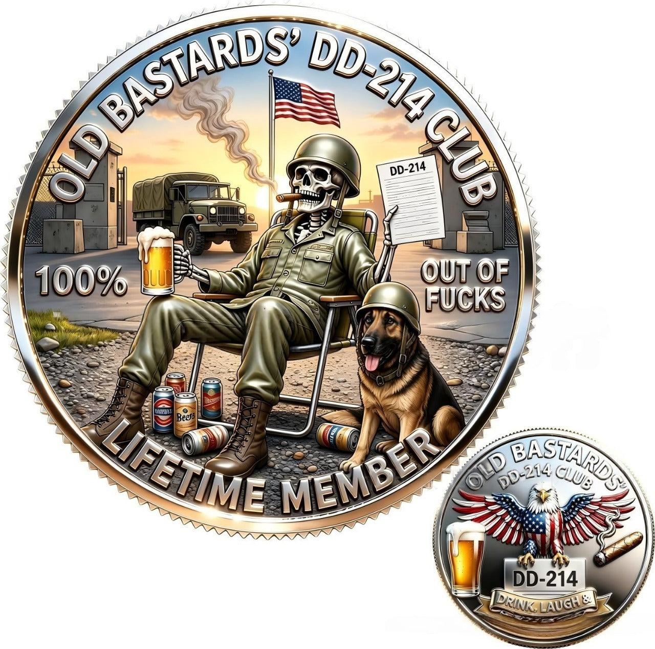 🎖️ LAST DAY 60% OFF – DD-214 Old Bastards Club Veteran Challenge Coin