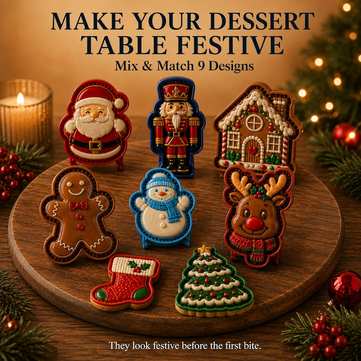 🎄Christmas Pie Mold Collection – 9 Reusable Embossed Holiday Designs