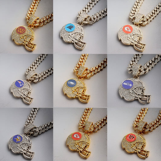🔥 LAST DAY: Up to 50% OFF – NFL Team Pride Football Helmet Pendant Chain