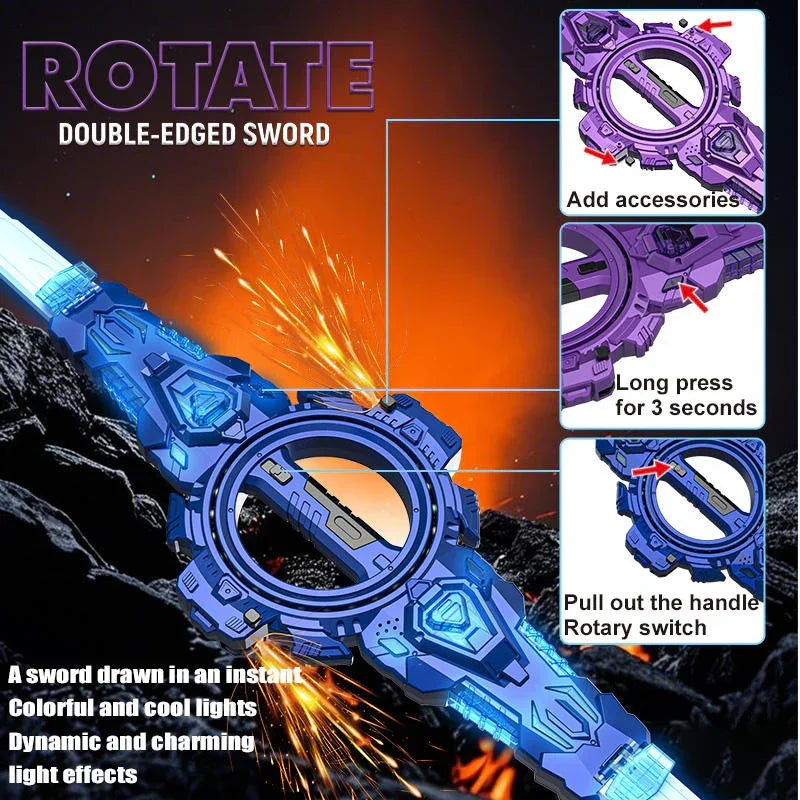 Fire Spiral Sword Rotating LED Toy Sword (Assorted Colors)
