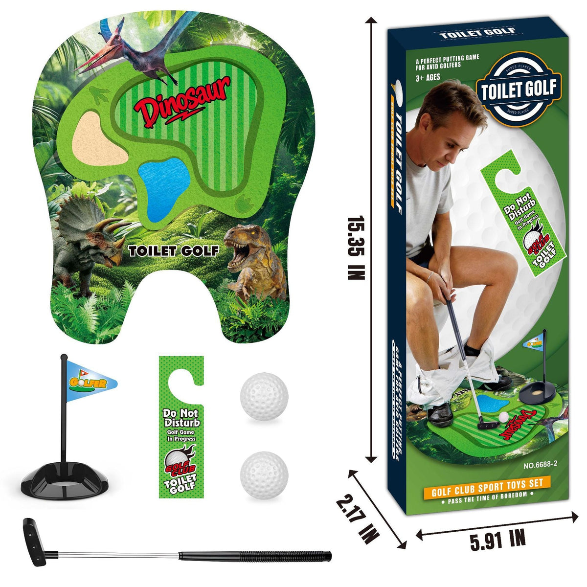 Mini Toilet Golf Game Creative Green Felt Golf Sport Set Portable Relax Mini Golf Practice Set Children Toy