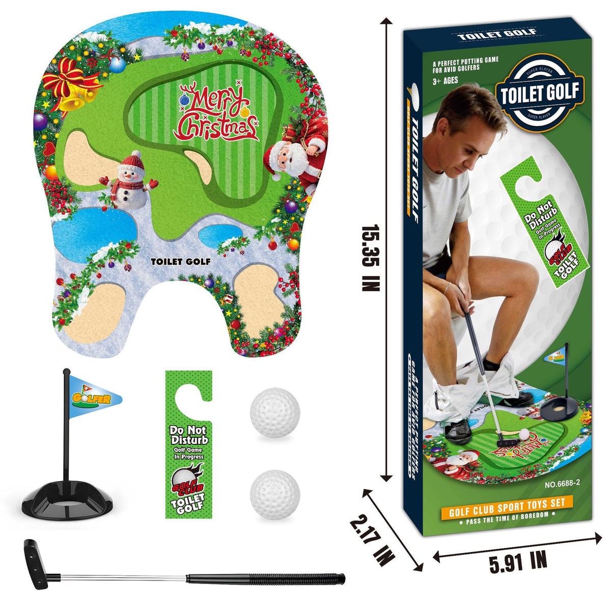 Mini Toilet Golf Game Creative Green Felt Golf Sport Set Portable Relax Mini Golf Practice Set Children Toy
