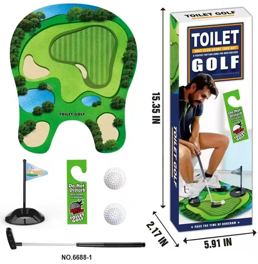 Mini Toilet Golf Game Creative Green Felt Golf Sport Set Portable Relax Mini Golf Practice Set Children Toy