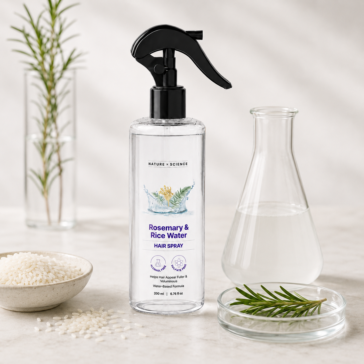 🌿 Bare Anatomy Rosemary Water Spray (200ml) | Hair Growth & Hair Fall Control | Enriched with Rice Water | Natural Extracts | Strengthens Roots & Nourishes Scalp | Fast Absorbing Non‑Greasy Mist | Daily Hair Care for All Types