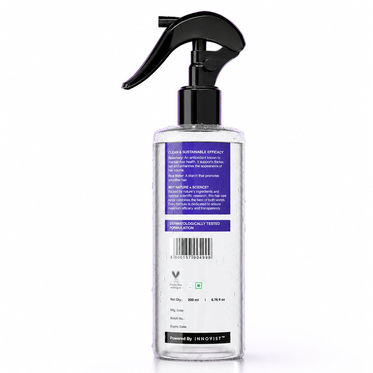 🌿 Bare Anatomy Rosemary Water Spray (200ml) | Hair Growth & Hair Fall Control | Enriched with Rice Water | Natural Extracts | Strengthens Roots & Nourishes Scalp | Fast Absorbing Non‑Greasy Mist | Daily Hair Care for All Types