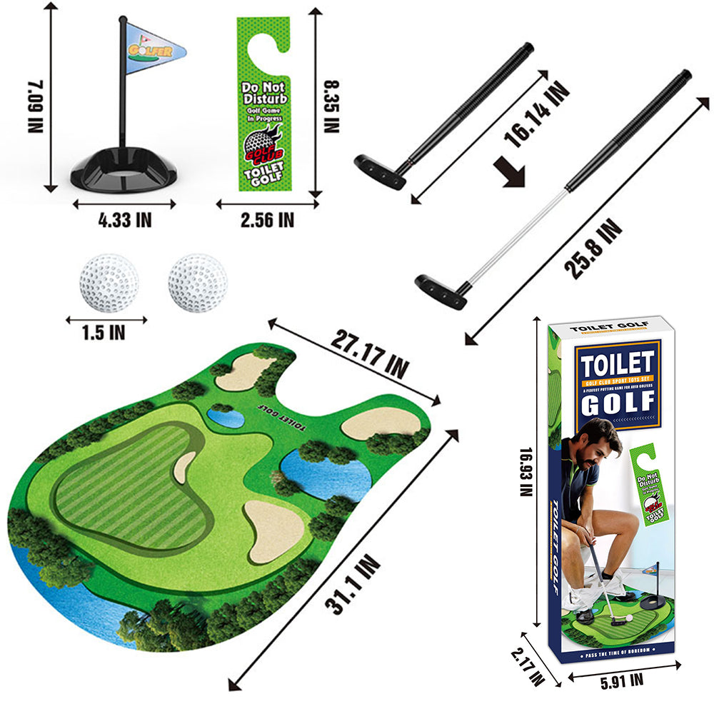 Mini Toilet Golf Game Creative Green Felt Golf Sport Set Portable Relax Mini Golf Practice Set Children Toy